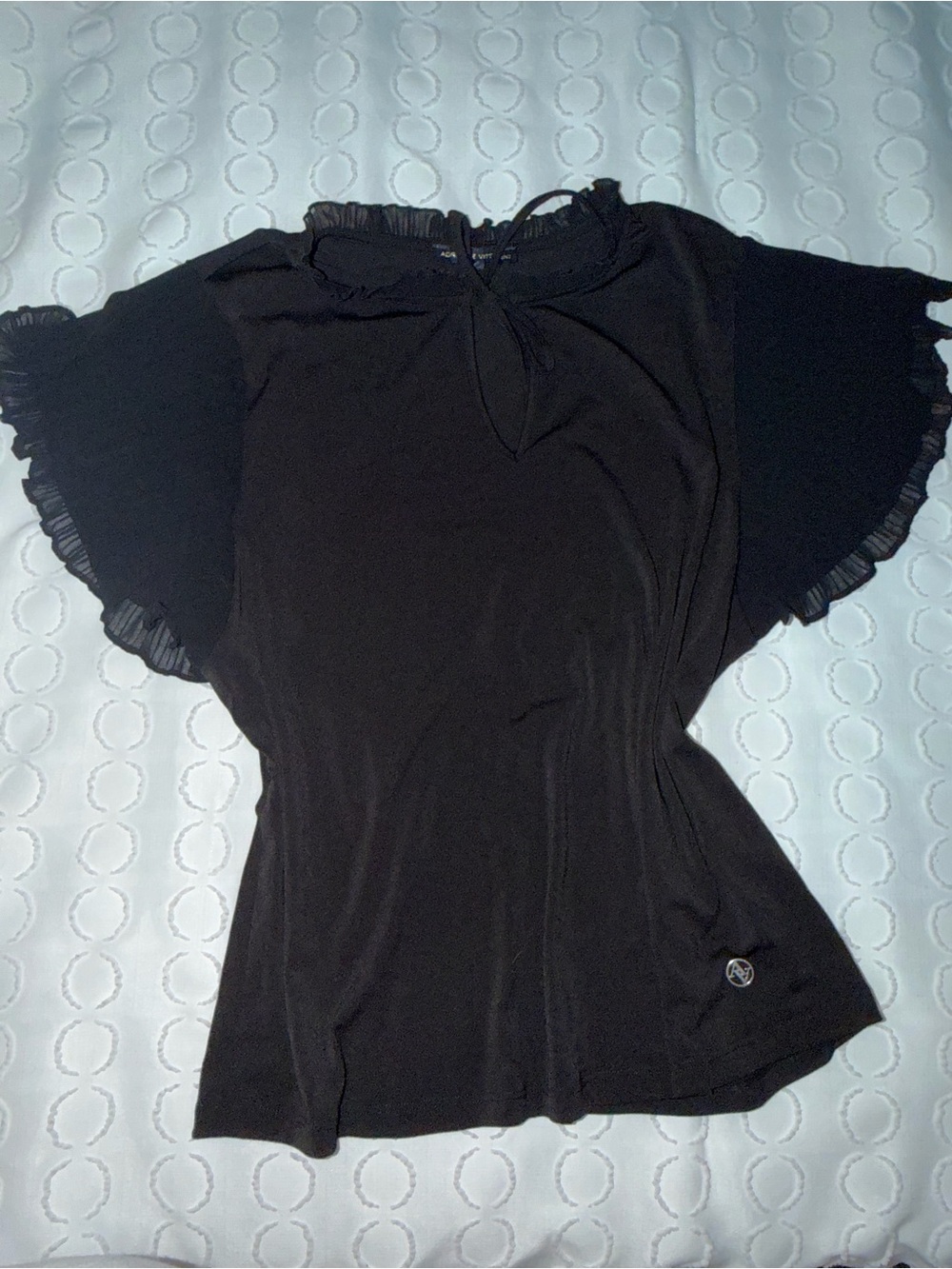 Black Ruffled Sleeve Women’s Top